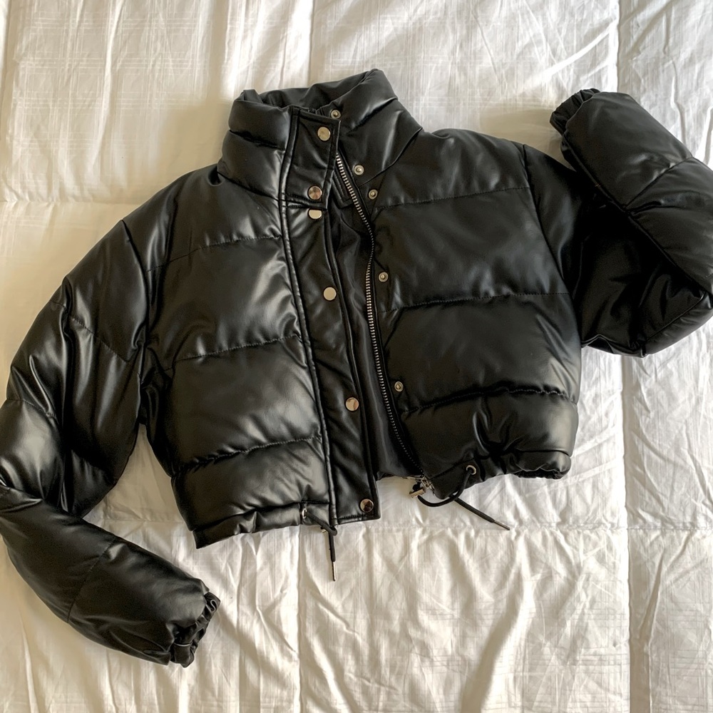 All black crop Bomber